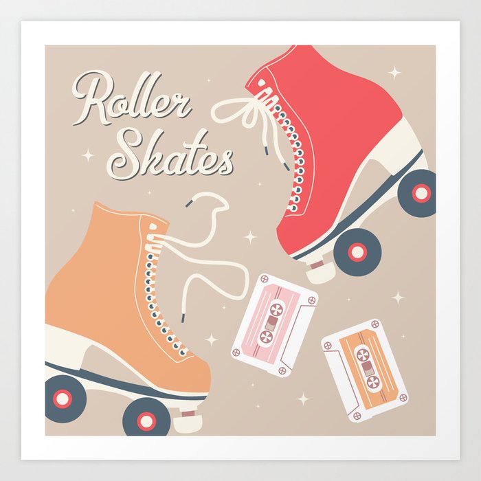 Roller skates illustration 005 Art Print