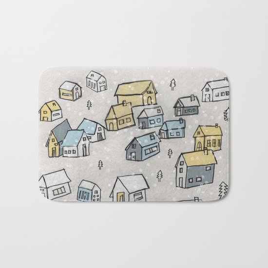 First day of snow Bath Mat