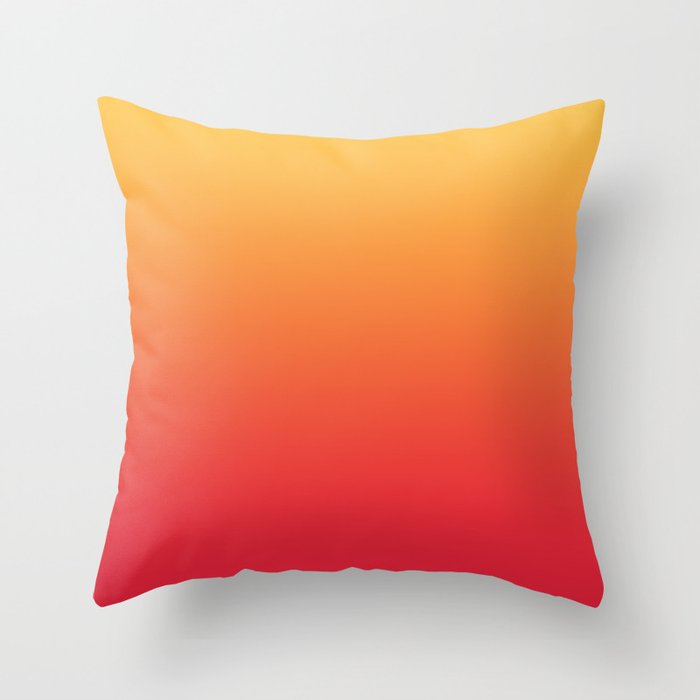 Summer Pattern Ombre Yellow Orange Red Gradient Texture Throw Pillow