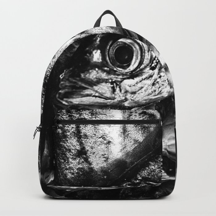 Fish in Fisherman's Market black and white photography - photographs Backpack