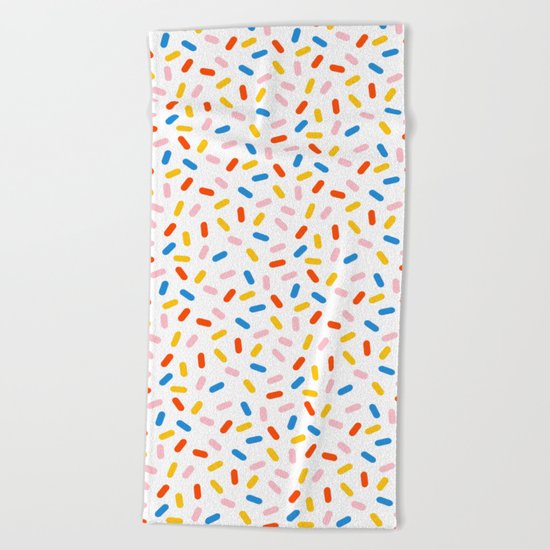 Livin' It - abstract pattern minimal modern primary colors pantone gender neutral retro throwback Beach Towel