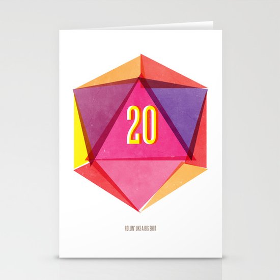 Rolling D20's Like A Big Shot Stationery Cards