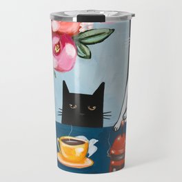 Cats and French Press Coffee Travel Mug