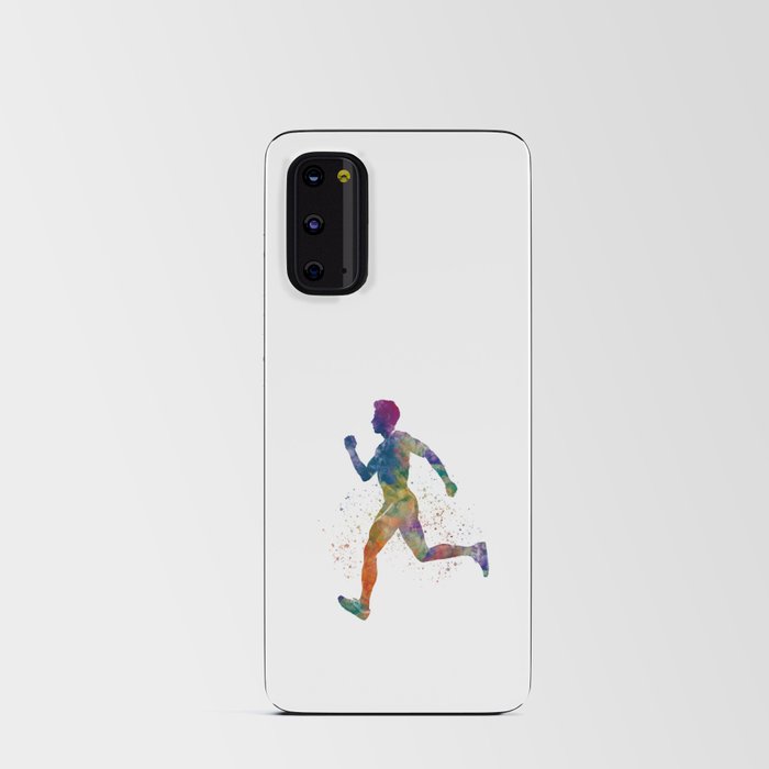 Watercolor runner athlete Android Card Case
