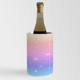 Pastel Ombre Unicorn Gradient Sparkle Pattern Wine Chiller