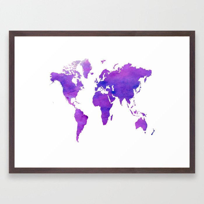 Purple Map Framed Art Print