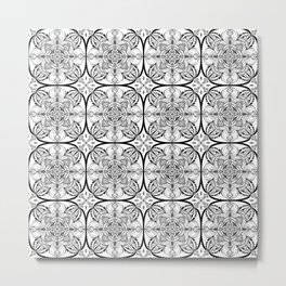 Renegá Blackwork Pattern Mandala Metal Print | Blackandwhite, White, Pattern, Tile, Reiki, Midfulness, Flower, Mandalaflower, Black, Azulejo 