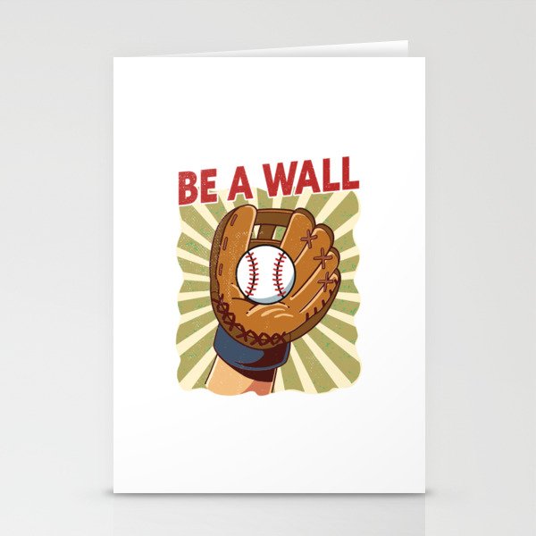 Be A Wall Baseball Catcher Stationery Cards