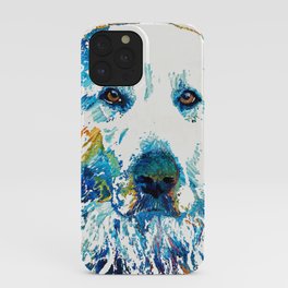 Colorful Dog - Great Pyrenees - Sharon Cummings iPhone Case | Veterinarianclinic, Cute, Blue, Dogportrait, Doggift, Largedogbreeds, Petportraits, Painting, Doggie, Dogs 