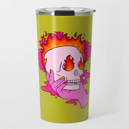 Skull on Fire Travel Mug