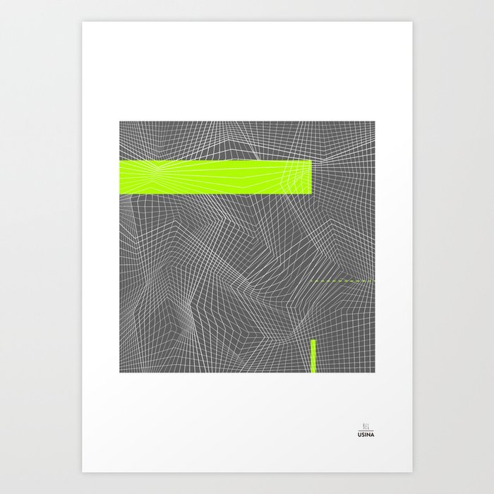 Lime Lines Art Print