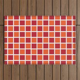 Checkered Pattern - Dark Red-Maroon Checks Texture 4 Outdoor Rug
