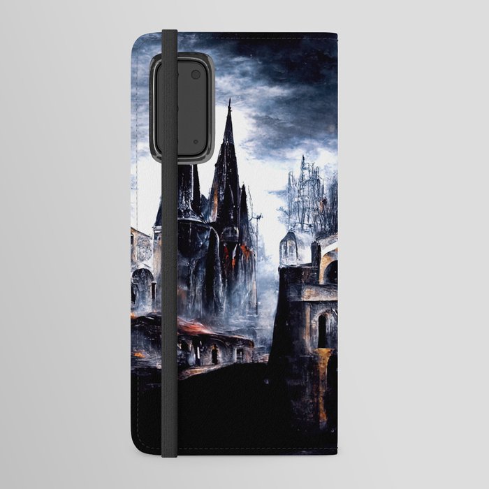 Medieval town in a Dark Fantasy world Android Wallet Case