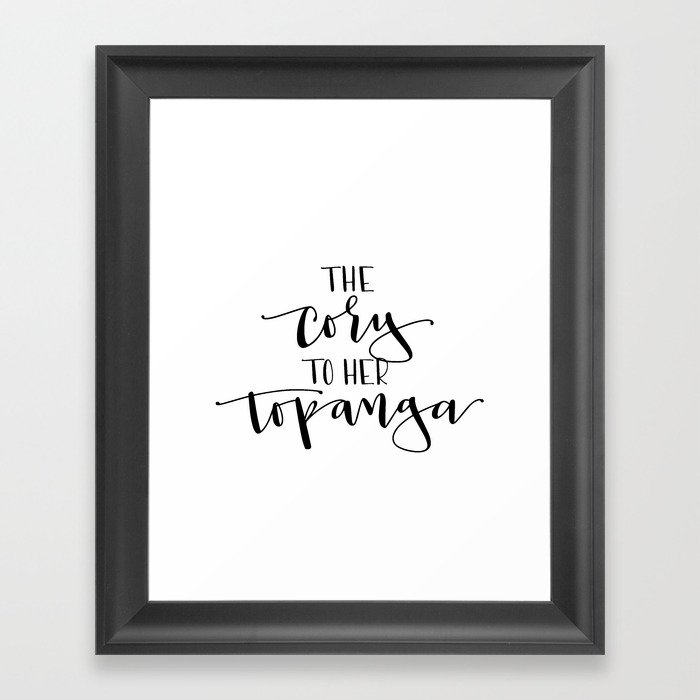 The Cory to her Topanga Framed Art Print