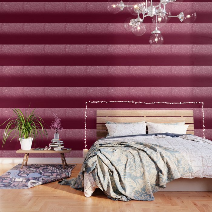 Modern Chic Burgundy Glitter Ombre Dark Red Color Block Wallpaper