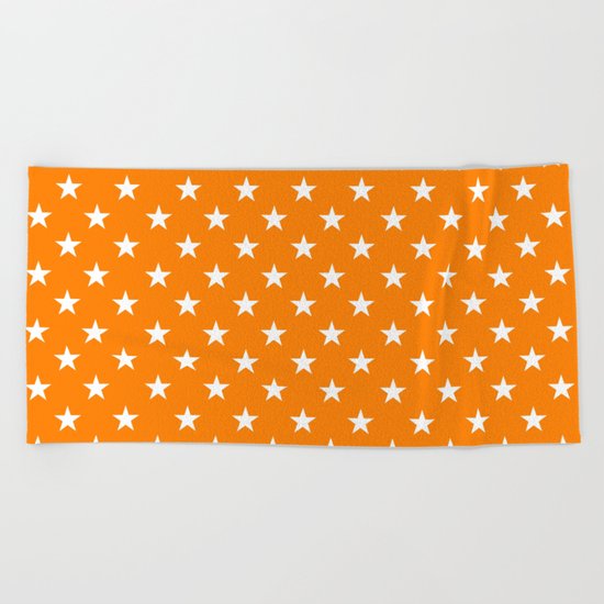 Stars (White/Orange) Beach Towel