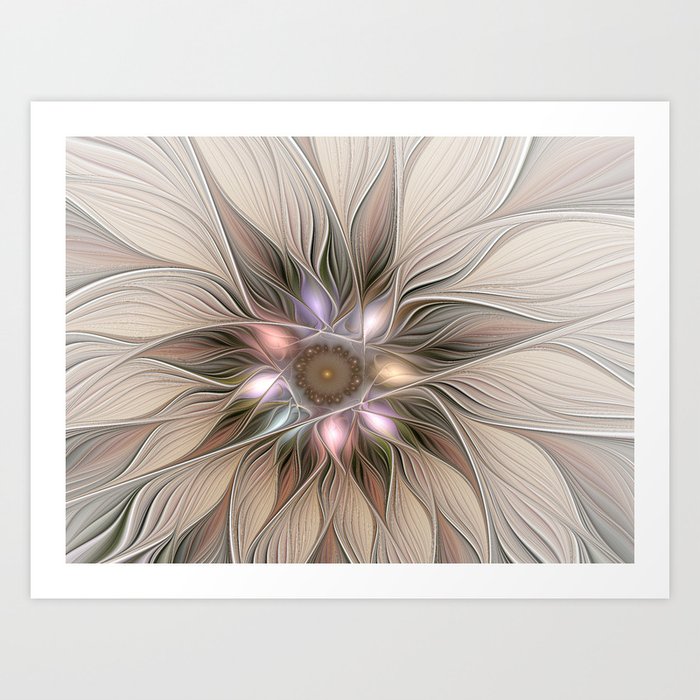 Joyful Flower, Abstract Fractal Art Art Print