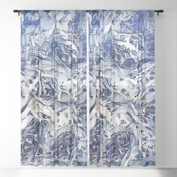 Old Ceramic Town Modern Art Collection Sheer Curtain