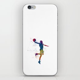 Basketball player in watercolor iPhone Skin