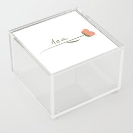 Ava name on a rose Acrylic Box