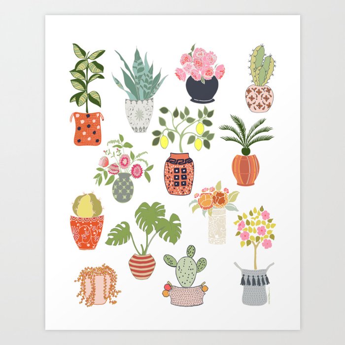 Indoor Garden Planters Art Print