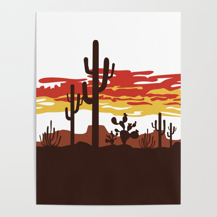 Southwestern Desert Sunset Poster