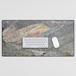 Argentina Photography - Dry Desert Mountains Under The Clear Blue Sky Desk Mat