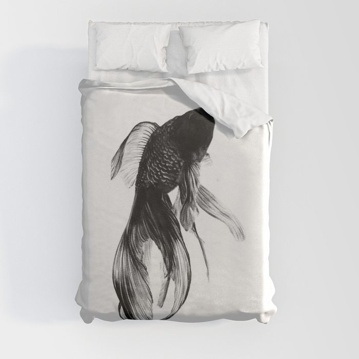 Black Moor Goldfish Duvet Cover