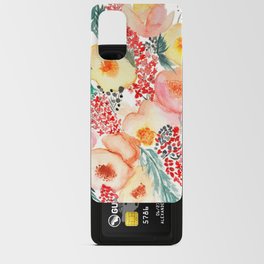 handmade watercolor bloom composition  Android Card Case