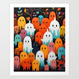 Spooky Abstract Ghosts #1 Art Print
