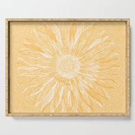 Mandala, Sunflower Prints, Yellow Serving Tray