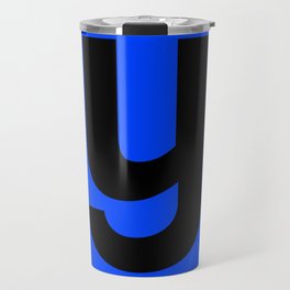 letter Y (Black & Blue) Travel Mug