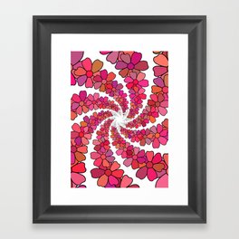 PINK Flower Kaleidoscope Framed Art Print