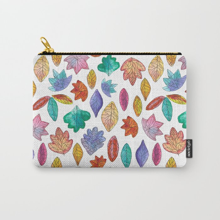 Watercolor Leafs Carry-All Pouch