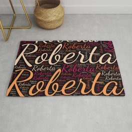 Roberta Rug | Wordcloudpositive, Birthdaypopular, Graphicdesign, Womanbabygirl, Vidddiepublyshd, Femaleroberta, Colorsfirstname, Horizontalamerica 