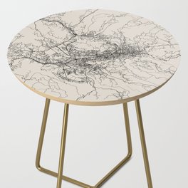 Bosnia and Herzegovina, Sarajevo - Black and White Map Side Table