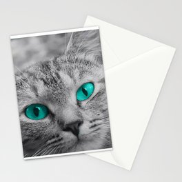 Cat with Piercing Turquoise Eyes Stationery Cards