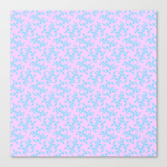 Pattern #10, blue on pink Canvas Print