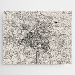 Lviv, Ukraine - Black and White City Map Jigsaw Puzzle