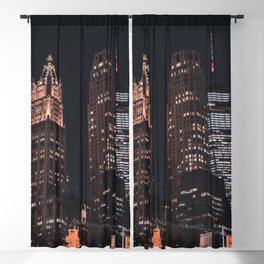 New York City Night Photography | Skyscrapers Blackout Curtain
