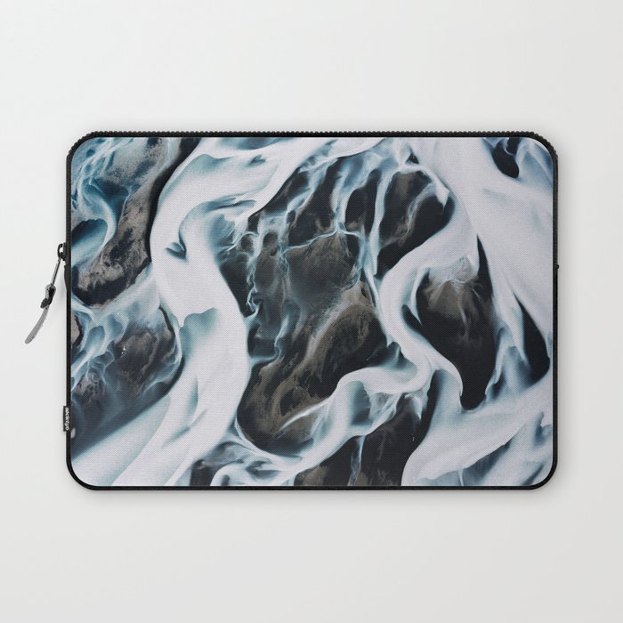 Aerial of an abstract River in Iceland Laptop Sleeve