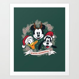 Mickey & Friends Winter Wonderful Art Print