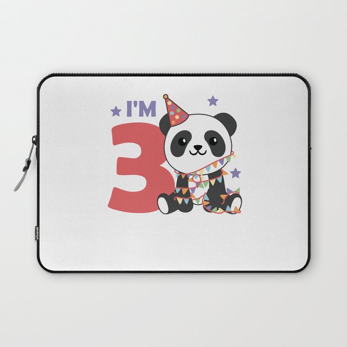 Third Birthday Panda For Children 3 Years Laptop Sleeve