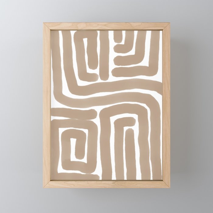 Tan Lines Abstract Print Framed Mini Art Print