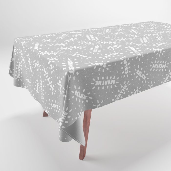 Positive Vibes on Gray Tablecloth