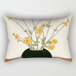 Blooming Wildflowers Yellow 2 Rectangular Pillow