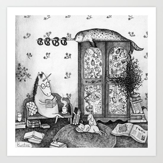 Unicorn house Art Print