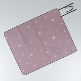 Starry night pattern Burnished Lilac Picnic Blanket