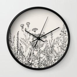 Herbs and Wildflowers Wall Clock