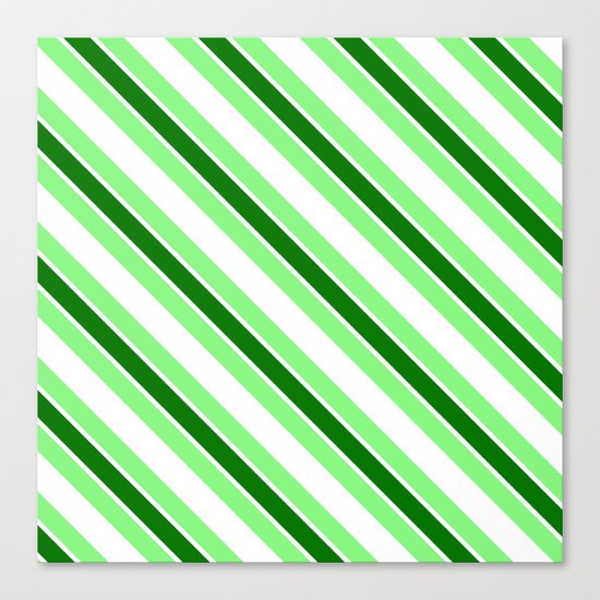 Green stripes Canvas Print